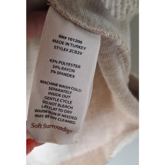 Soft Surroundings Mad about Plaid Flannel Tunic Popover Shirt Top Size M Tan - Picture 6 of 10